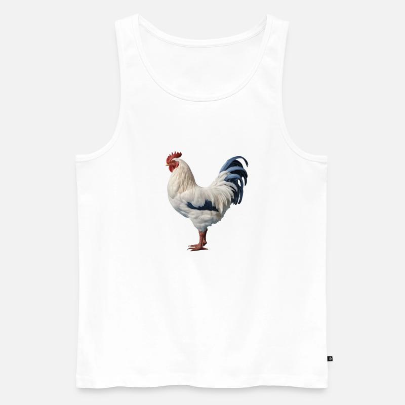 Hahn - Männer Premium Bio Tank Top - Weiß