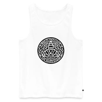 Anciens symboles vikings version gaélique celtique 4 - Débardeur bio Premium Homme - blanc - Devant - Michal (187cm)
