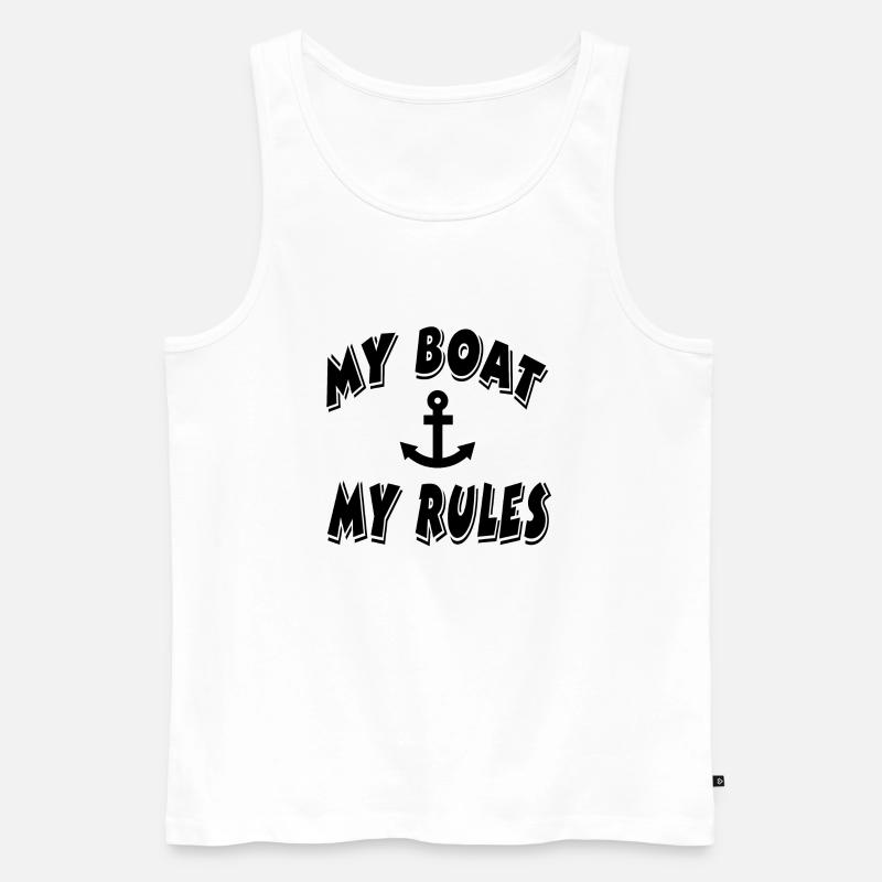 Boot - Männer Premium Bio Tank Top - Weiß