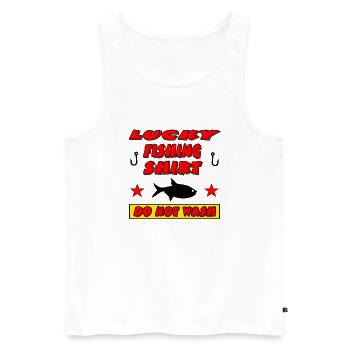 Angeln - Männer Premium Bio Tank Top - Weiß - Vorne - Michal (187cm)