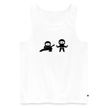 Ninjas Comic - Men's Premium Organic Tank Top - white - Front - AI Model Male 178 light (178cm)
