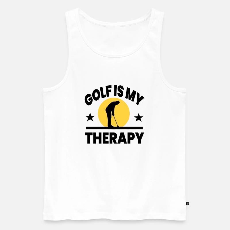 Golf - Männer Premium Bio Tank Top - Weiß