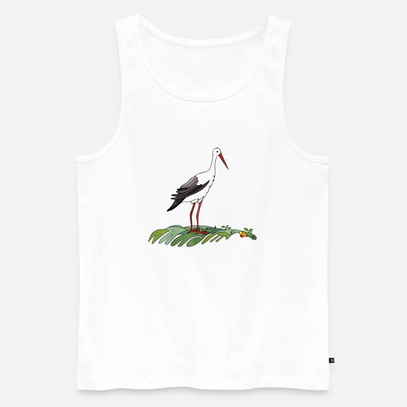 Storchenvogel - Männer Premium Bio Tank Top - Weiß
