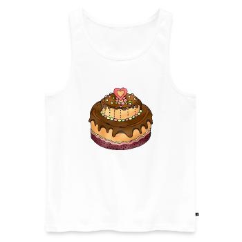 Kuchen - Männer Premium Bio Tank Top - Weiß - Vorne - Michal (187cm)
