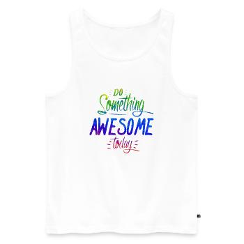 slogan illustration style art vector fashion graphics - Men's Premium Organic Tank Top - white - Front - AI Model Male 178 light (178cm)