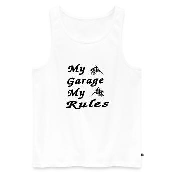Garage - Men's Premium Organic Tank Top - white - Front - Michal (187cm)