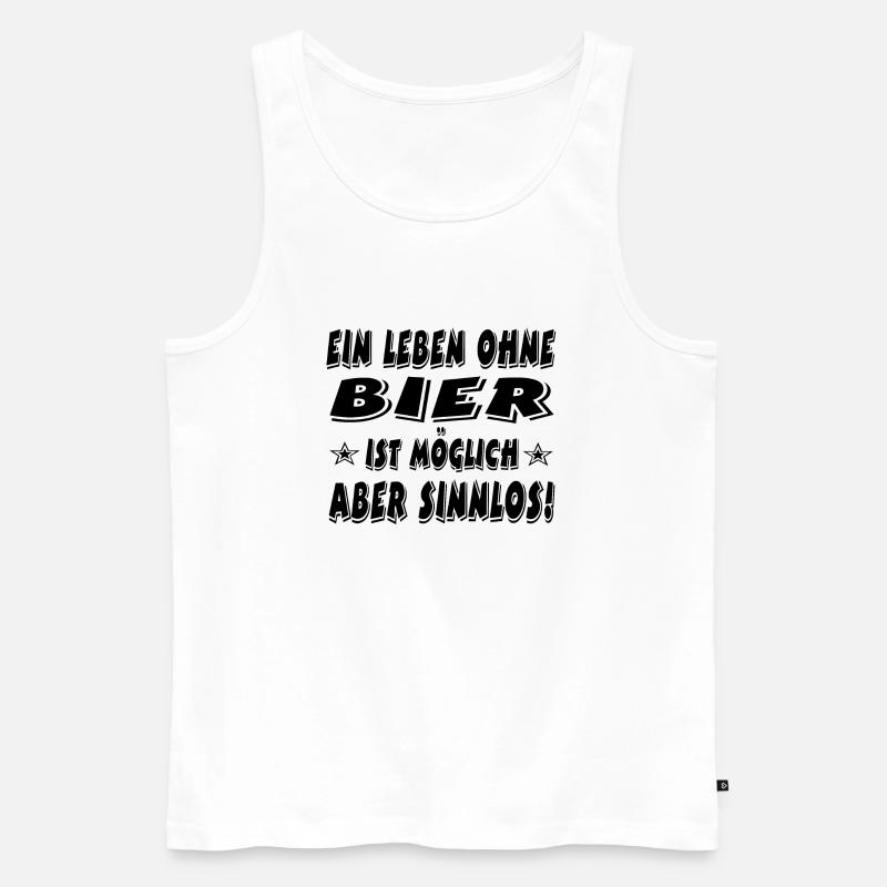 Bier - Männer Premium Bio Tank Top - Weiß