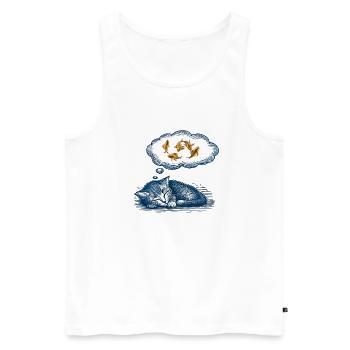 cat dream - Men's Premium Organic Tank Top - white - Front - AI Model Male 178 light (178cm)