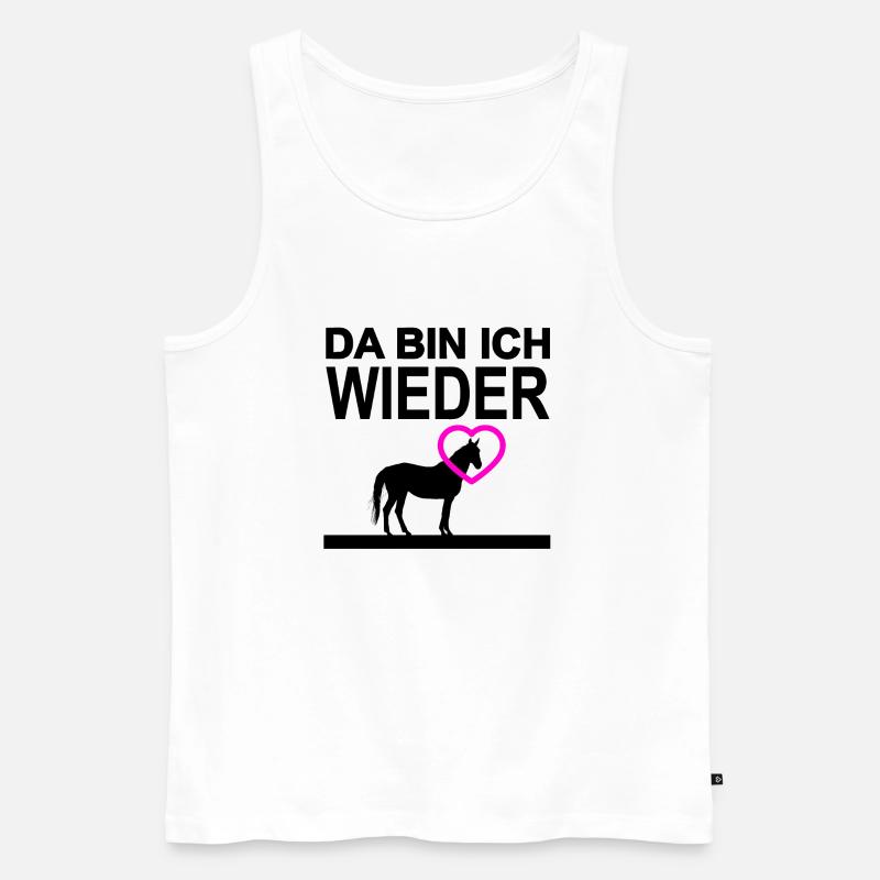 Pferd - Männer Premium Bio Tank Top - Weiß
