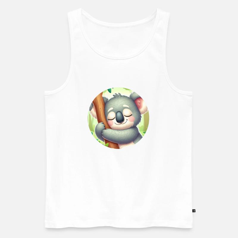 glücklicher Koalabär Koala - Männer Premium Bio Tank Top - Weiß