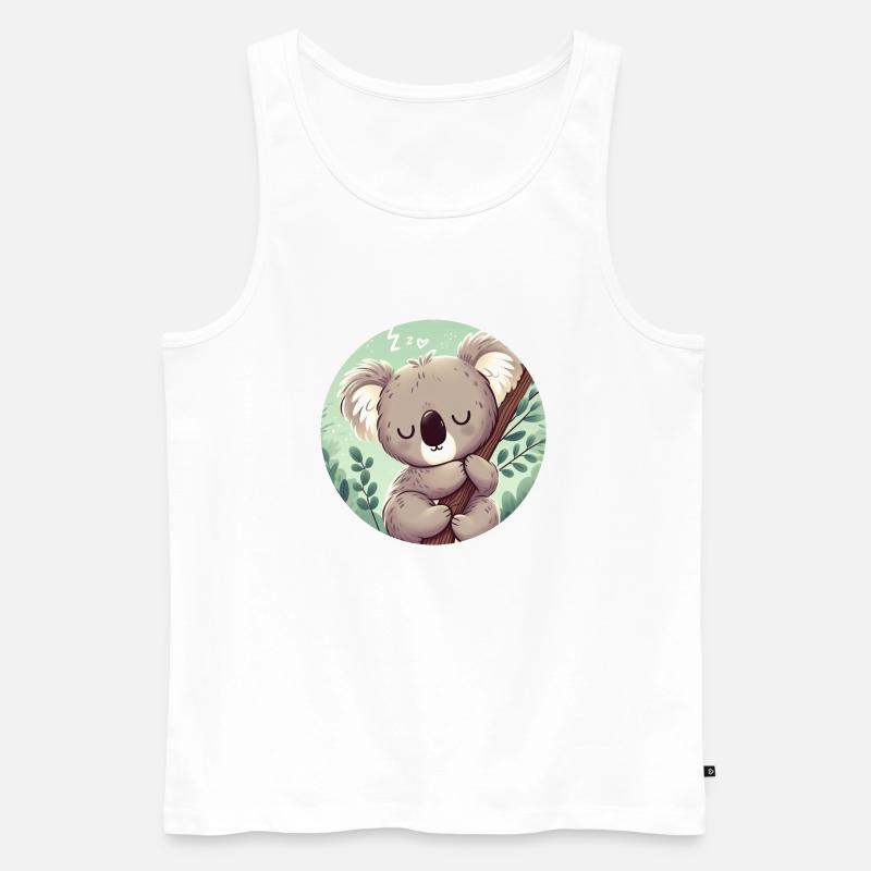glücklicher Koalabär Koala - Männer Premium Bio Tank Top - Weiß