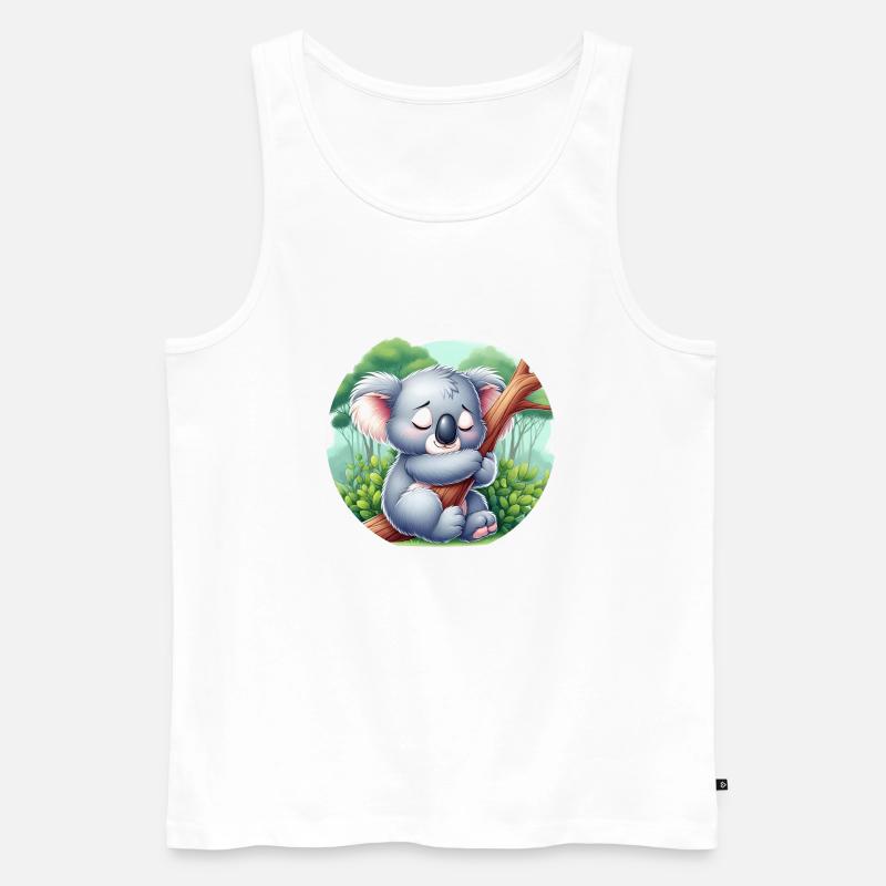 glücklicher Koalabär Koala - Männer Premium Bio Tank Top - Weiß