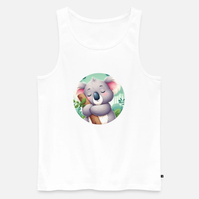 glücklicher Koalabär Koala - Männer Premium Bio Tank Top - Weiß