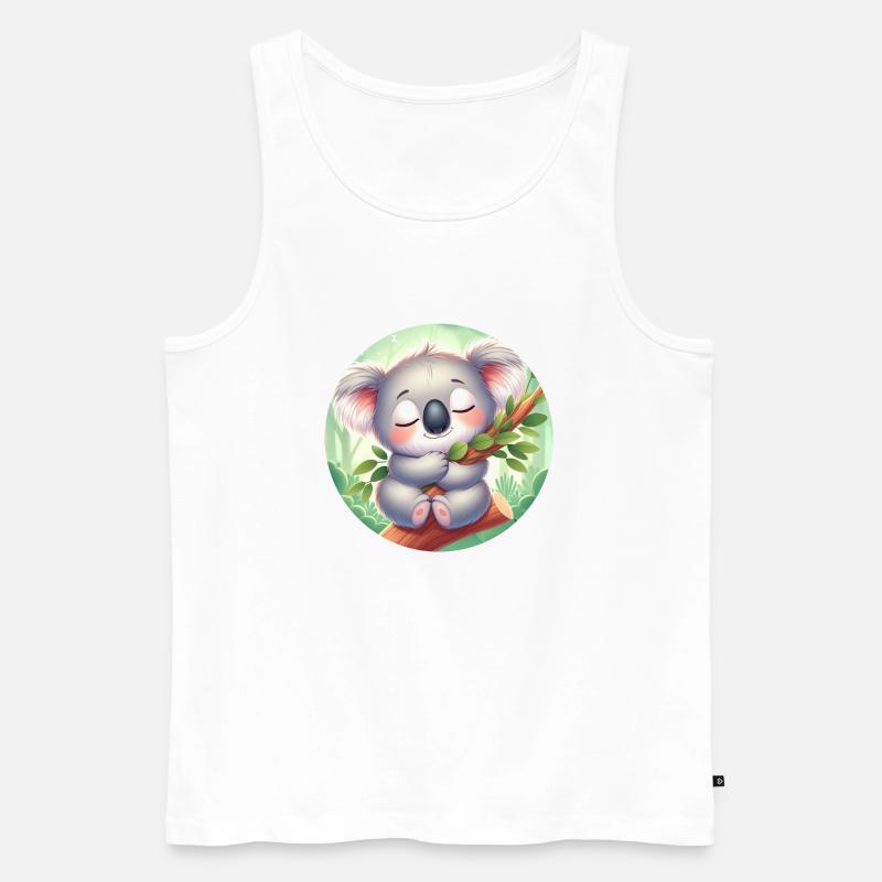 glücklicher Koalabär Koala - Männer Premium Bio Tank Top - Weiß