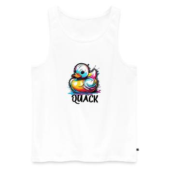 Gummiente / Badeente / Wasser / Badewanne - Männer Premium Bio Tank Top - Weiß - Vorne - AI Model Male 178 light (178cm)
