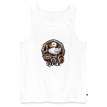 Gummiente / Badeente / Wasser / Badewanne - Männer Premium Bio Tank Top - Weiß - Vorne - AI Model Male 178 light (178cm)