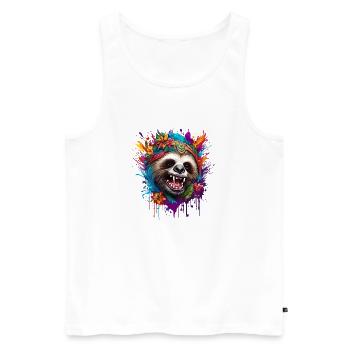 Tattoo / Animal / Art / Cool / Comic / Sloth - Men's Premium Organic Tank Top - white - Front - Michal (187cm)