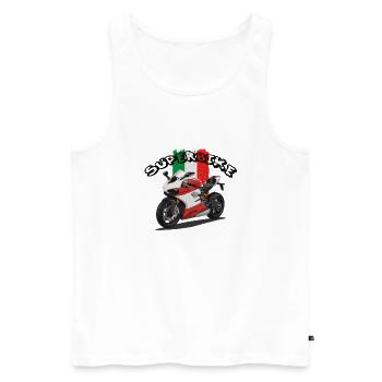 Drapeau italien Superbike - Débardeur bio Premium Homme - blanc - Devant - Michal (187cm)