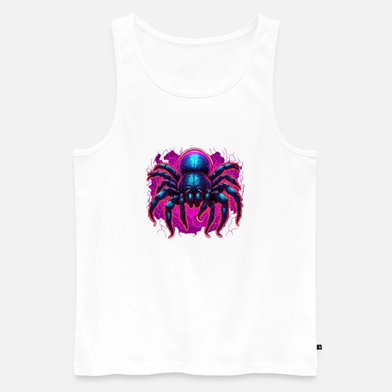 Spinne / Netz / Haustier / Kriechtier / Achtbeiner - Männer Premium Bio Tank Top - Weiß