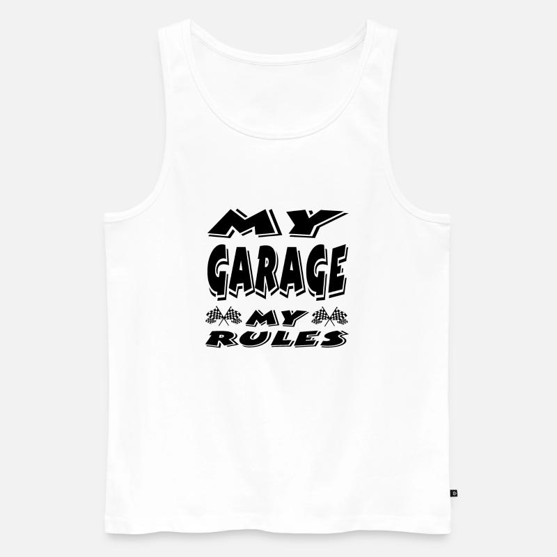 Garaż - Ekologiczny tank top męski Premium - biały