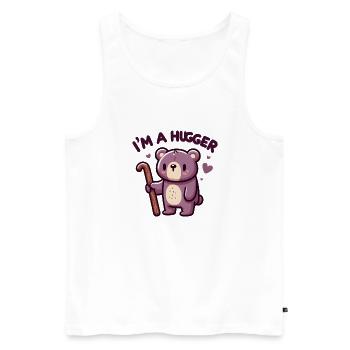 Huggen Bear I'm A Hugger - Men's Premium Organic Tank Top - white - Front - Michal (187cm)