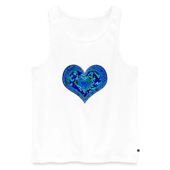 Psychedelic Heart - Men's Premium Organic Tank Top - white - Front - AI Model Male 178 light (178cm)