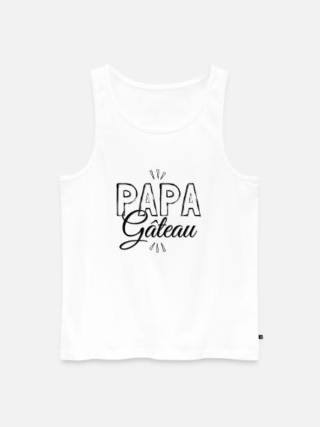 PAPA GATEAU - idée cadeau - Débardeur bio Premium Homme - blanc