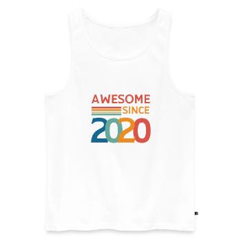 Großartig seit 2020 - Männer Premium Bio Tank Top - Weiß - Vorne - AI Model Male 178 light (178cm)