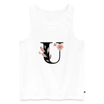 Letter u Wildflowers Watercolors - Men's Premium Organic Tank Top - white - Front - AI Model Male 178 light (178cm)