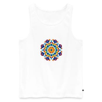 Mandala Pattern Colors Symmetrical2 - Men's Premium Organic Tank Top - white - Front - AI Model Male 178 light (178cm)