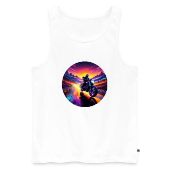 Lever de soleil moto - Débardeur bio Premium Homme - blanc - Devant - Michal (187cm)