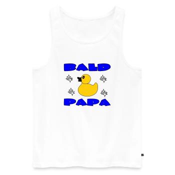 BALD PAPA - Débardeur bio Premium Homme - blanc - Devant - Michal (187cm)