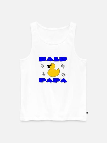 BALD PAPA - Men's Premium Organic Tank Top - white