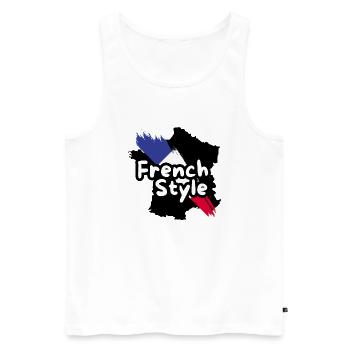 Französischer Stil - Männer Premium Bio Tank Top - Weiß - Vorne - AI Model Male 178 light (178cm)