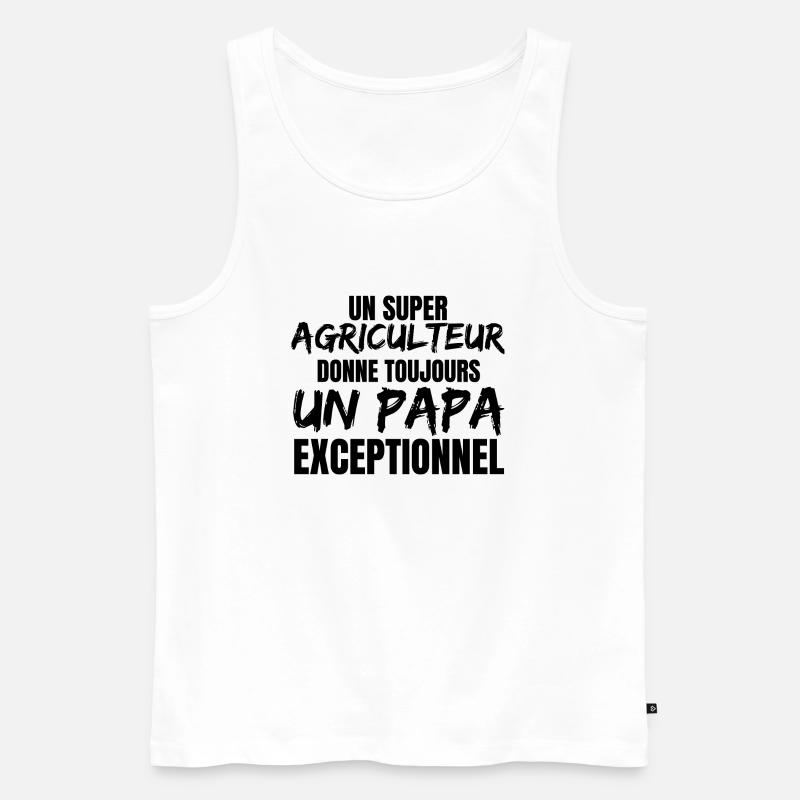 SUPER FARMER VATER - Männer Premium Bio Tank Top - Weiß