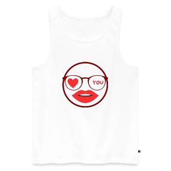 Femme amoureuse - Débardeur bio Premium Homme - blanc - Devant - Michal (187cm)