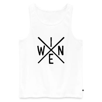 Wein - Männer Premium Bio Tank Top - Weiß - Vorne - Michal (187cm)