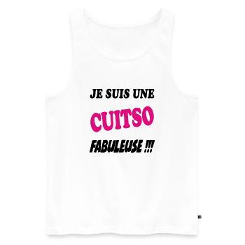 Je suis une cuisto fabuleuse !!! - Débardeur bio Premium Homme - blanc - Devant - Michal (187cm)