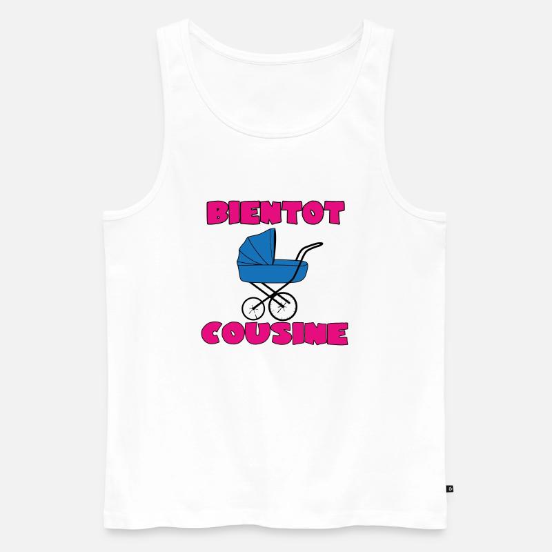 BALD EIN COUSIN - Männer Premium Bio Tank Top - Weiß