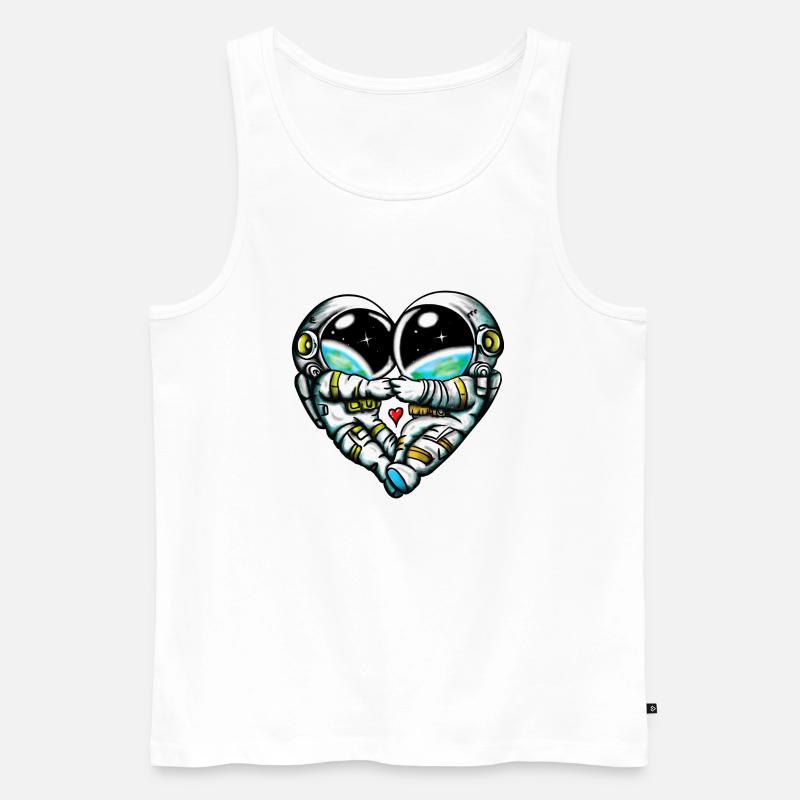 Space Love - Männer Premium Bio Tank Top - Weiß