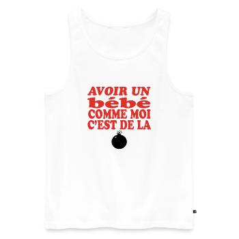 Bébé DE LA BOMBE - Débardeur bio Premium Homme - blanc - Devant - Michal (187cm)