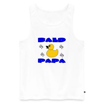 BALD PAPA - Débardeur bio Premium Homme - blanc - Devant - Michal (187cm)