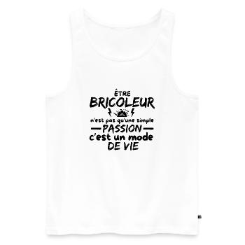 BRICOLEUR - Débardeur bio Premium Homme - blanc - Devant - Michal (187cm)