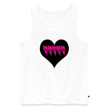 Maman coeur - Débardeur bio Premium Homme - blanc - Devant - Michal (187cm)