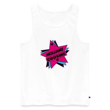 BEST COUSIN - Men's Premium Organic Tank Top - white - Front - Michal (187cm)