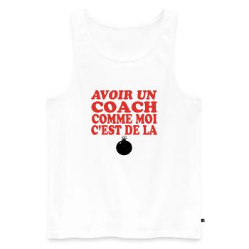BOMBSHELL COACH - Men's Premium Organic Tank Top - white - Front - Michal (187cm)