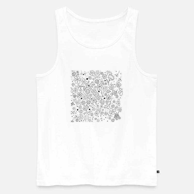BlumenMuster - Männer Premium Bio Tank Top - Weiß