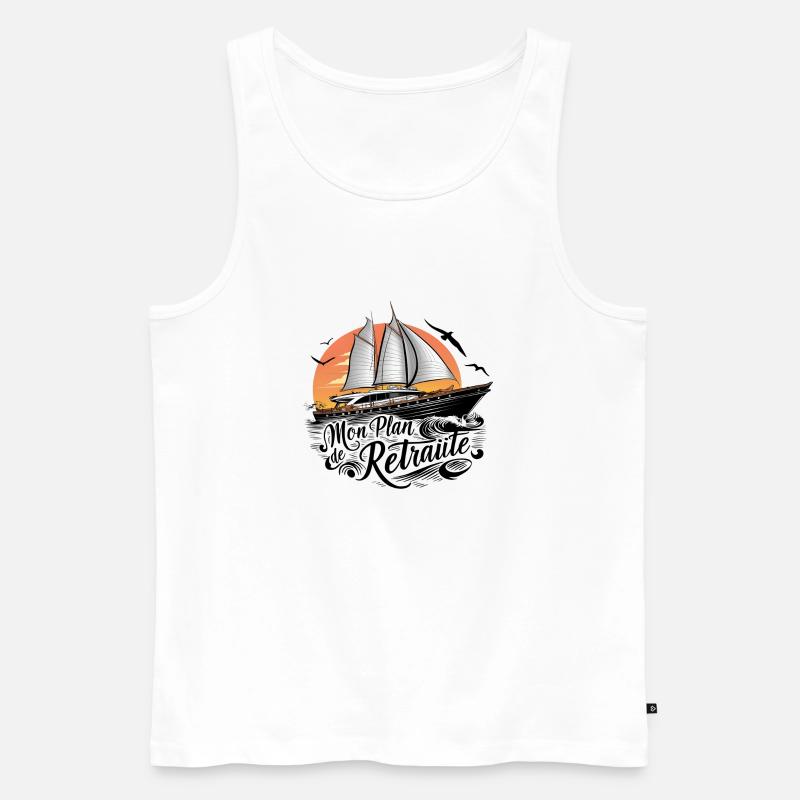 Mein Segelboot-Pensionsplan-Geschenk - Männer Premium Bio Tank Top - Weiß