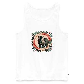 Nilpferd - Männer Premium Bio Tank Top - Weiß - Vorne - AI Model Male 178 light (178cm)