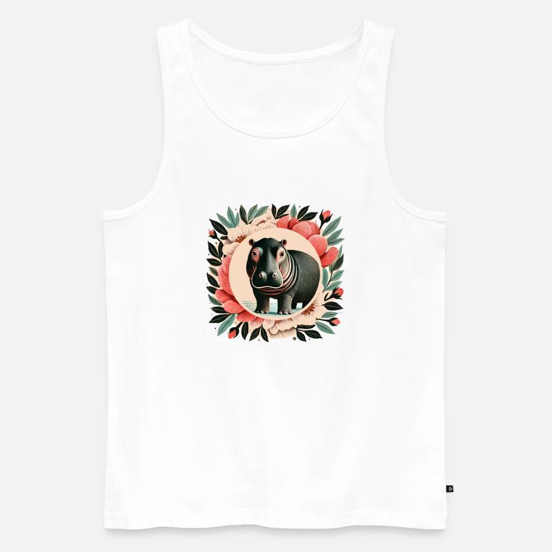 Nilpferd - Männer Premium Bio Tank Top - Weiß